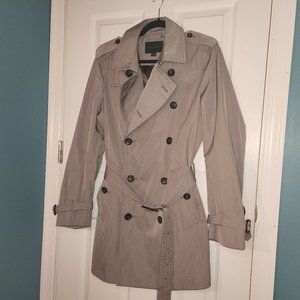 BANANA REPUBLIC Tan Double Breasted Belted Mid-Length Classic Trench Coat Small